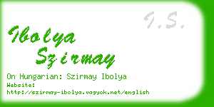 ibolya szirmay business card